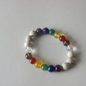 7 Chakra Bracelet (with White Beads)