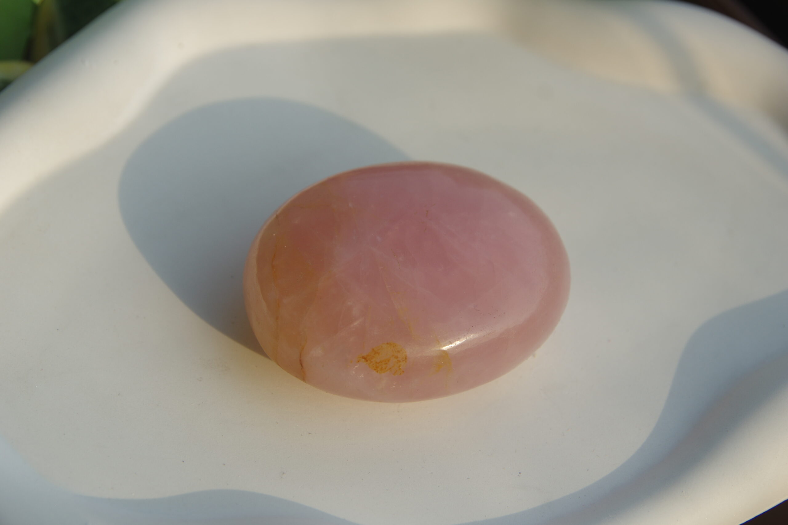 clear quartz palm stone