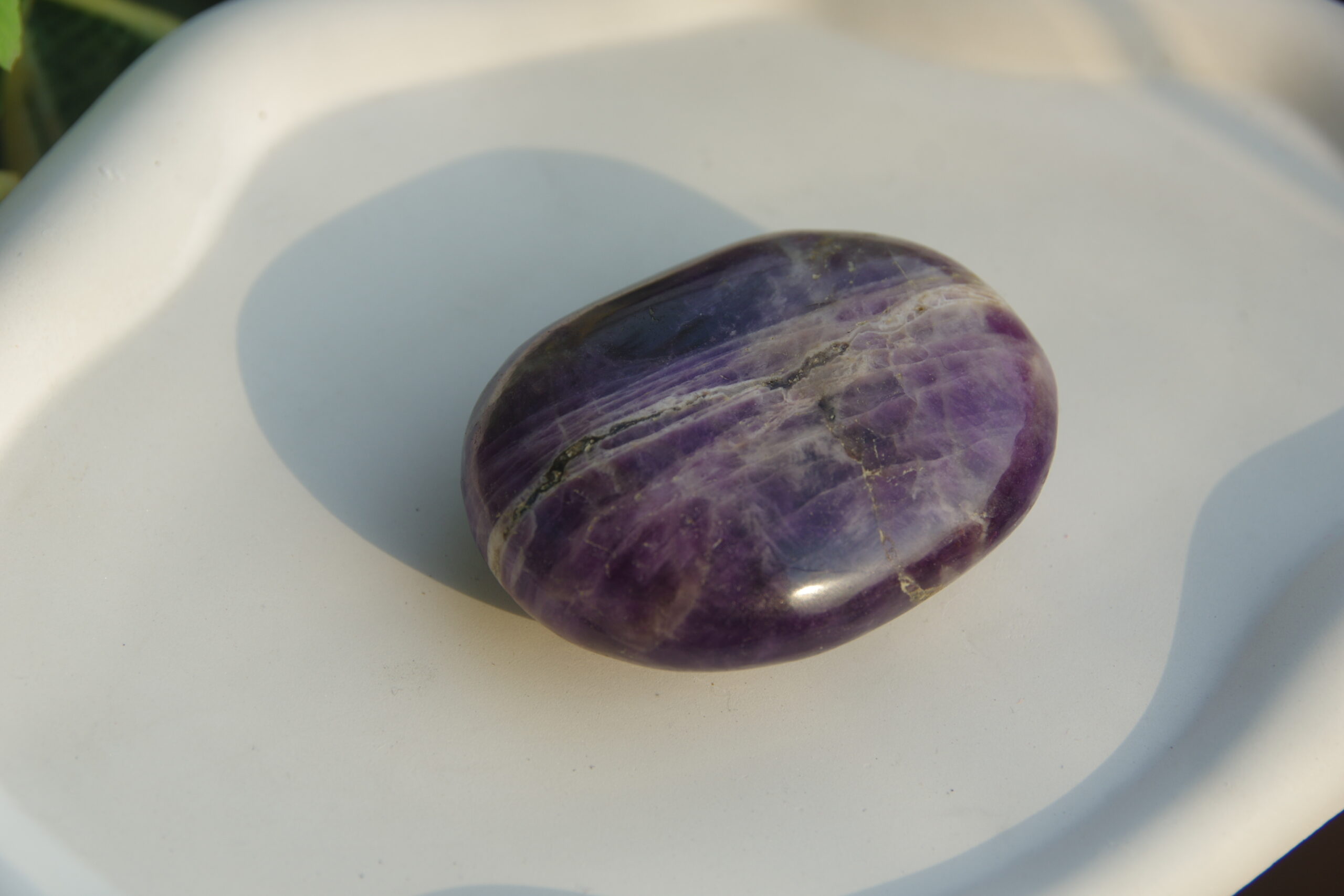 clear quartz palm stone