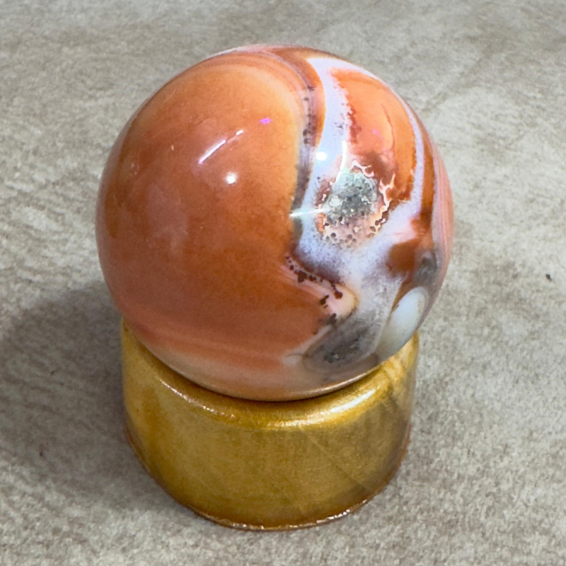 Carnelian Sphere selenite sphere