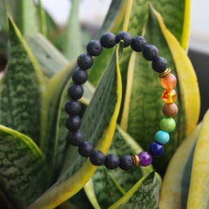 Lava Stone 7 Chakra Bracelet