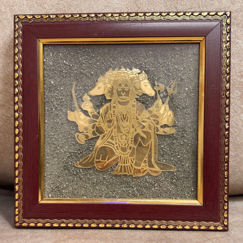 5 Mukhi Hanuman Pyrite Frame maa lakshmi pyrite frame